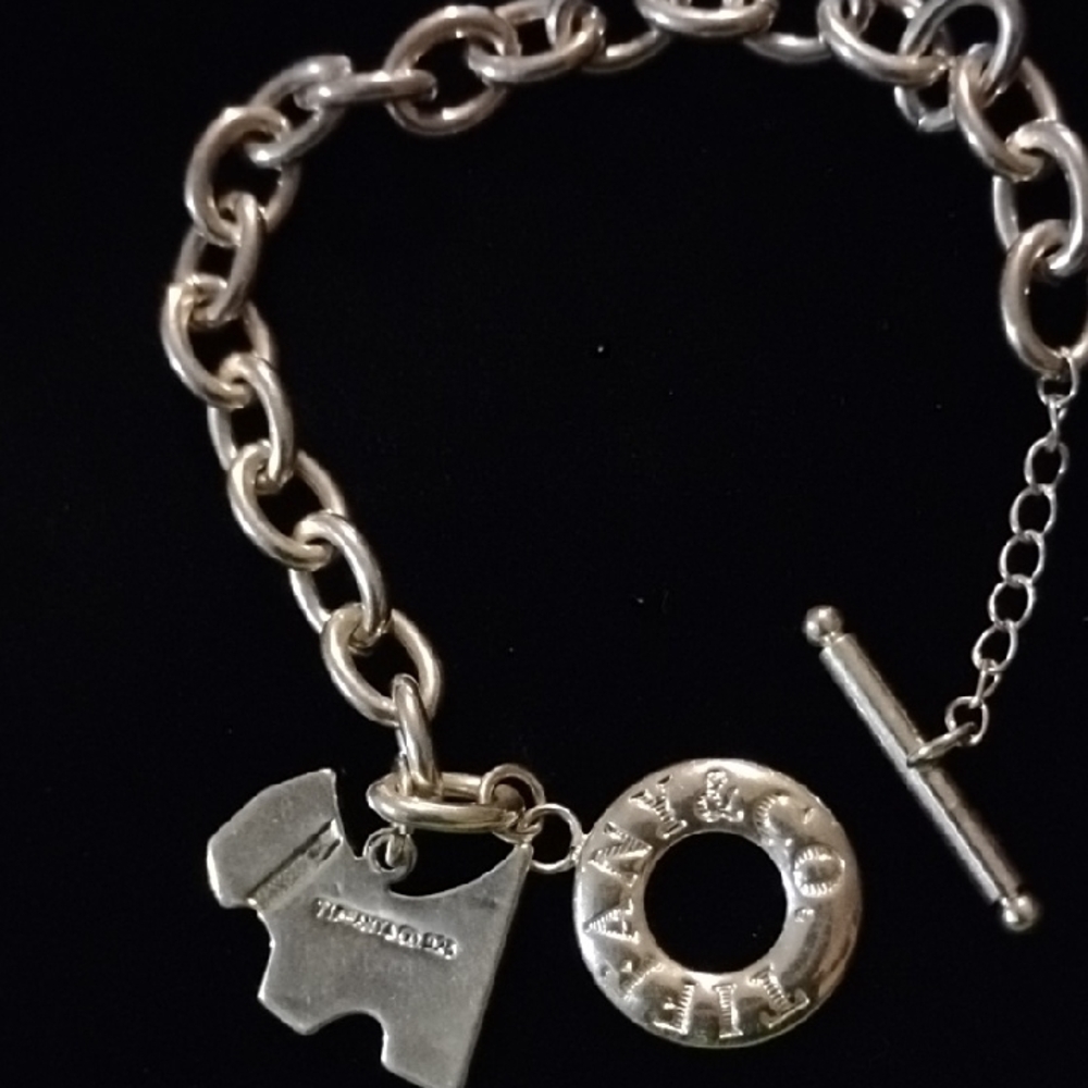 Tiffany & Co. Silver Charm Bracelet with Dog Pendant